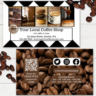 Fidelidade Cartão de Visita Café Grãos Fotos Personalizadas