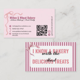 Fidelidade Cartão de Visita da Pink Bow Bakery com Design Lis