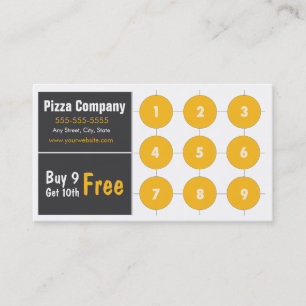 Fidelidade Cartão de visita de Lealdade de Pizza