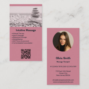 Fidelidade Cartão de visita de Massagem Rosa Profissional e F