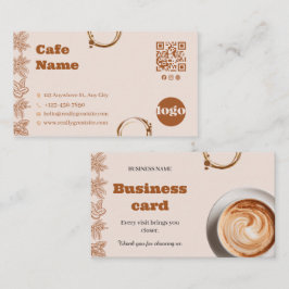 Fidelidade Cartão de Visita QR Code Café de Café Rústico