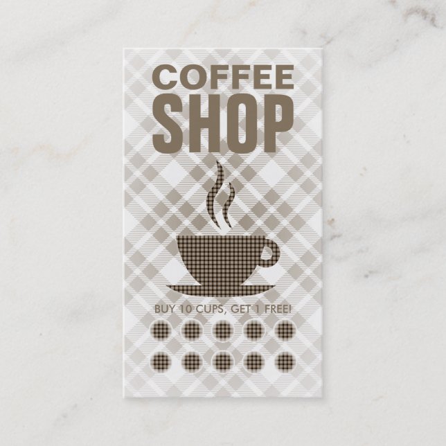Fidelidade Cartão perfurado de café de xadrez (Frente)