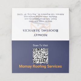 Fidelidade Cartão QR Code de Contratante de Telhados Azul Dou