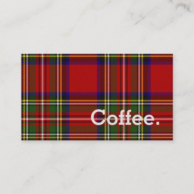 Fidelidade Cartão Simples de Café Stewart Tartan (Frente)