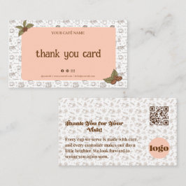 Fidelidade Código QR do Cartão de Agradecimento do Café Boho