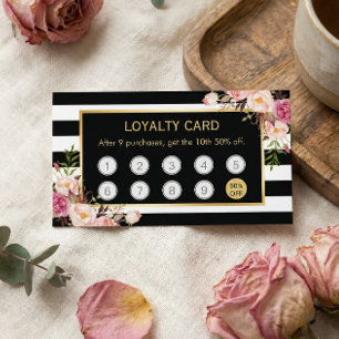 Fidelidade Comprar Floral 9 Obter 10º Cartão de Lealdade de D