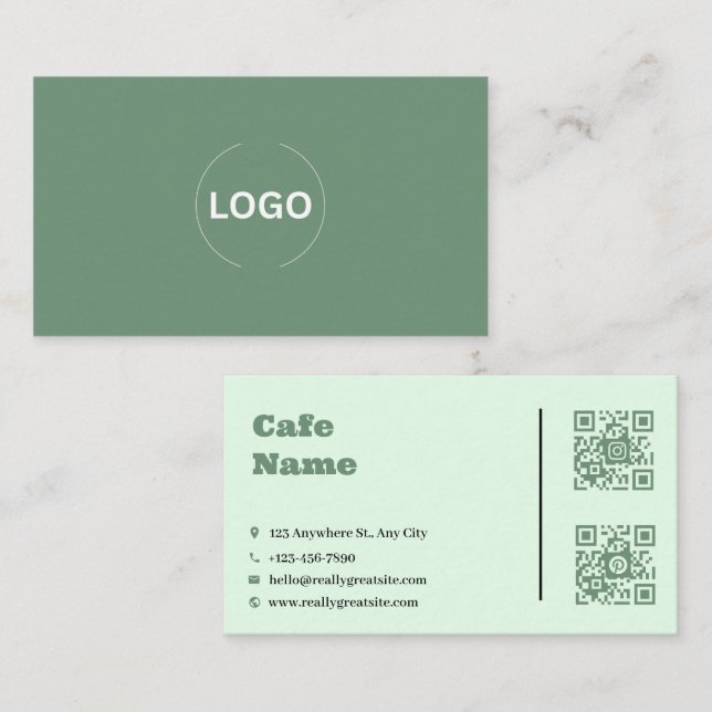 Fidelidade Conjunto de Código QR do Cartão de Visita do Café  (Frente/Verso)