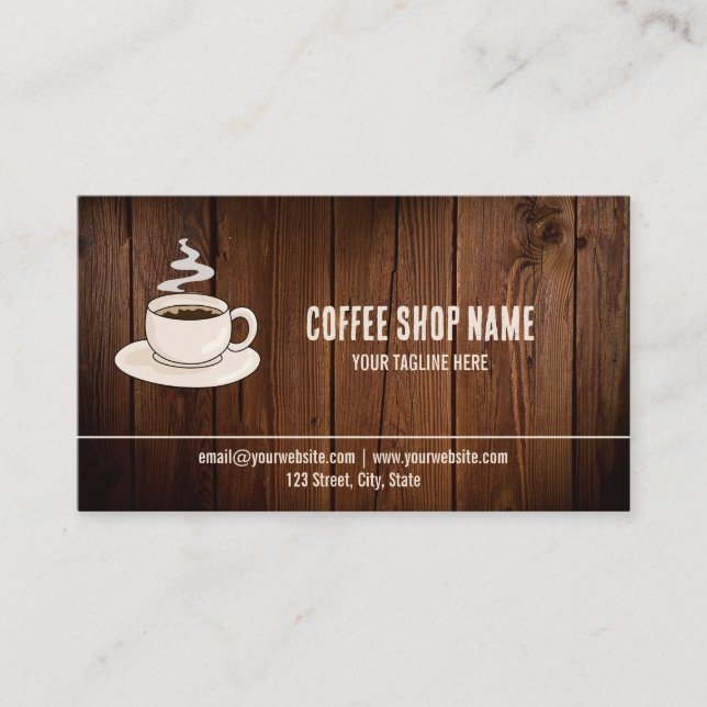 Fidelidade Cute Rustic Cafe Coffee Compra o Cartão de Lealdad (Frente)