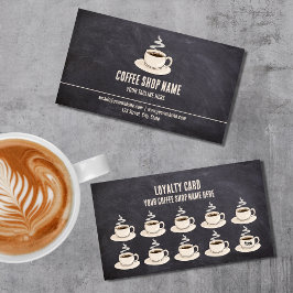 Fidelidade Cute Rustic Cafe Coffee Compra o Cartão de Lealdad