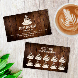 Fidelidade Cute Rustic Cafe Coffee Compra o Cartão de Lealdad