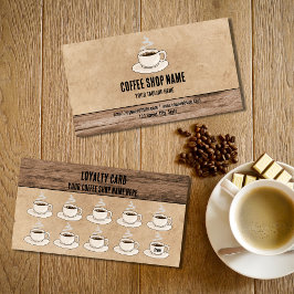Fidelidade Cute Rustic Cafe Coffee Compra o Cartão de Lealdad