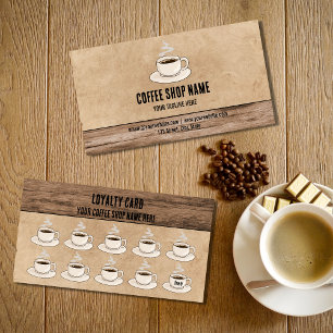 Fidelidade Cute Rustic Cafe Coffee Compra o Cartão de Lealdad