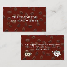 Design de Cartão de Agradecimento de Grãos de Café