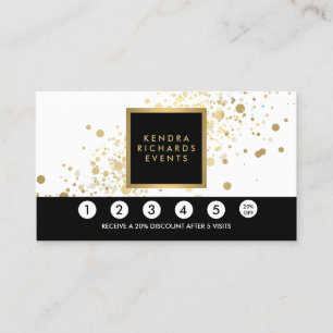 Fidelidade Faux Dourado Confetti sobre o Cartão de Lealdade B