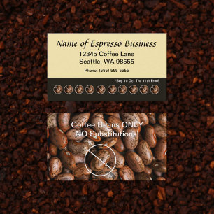 Fidelidade Feijões de café engraçados do cartão de perfur