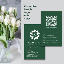 Fidelidade Floral Services Florist Green White Cartão de visi