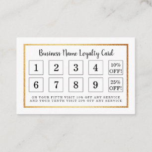 Fidelidade Folha de Ouro Moderna - Cartão de Lealdade