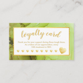Fidelidade Green Gold Foil Dez Cartão de Lealdade de Visita