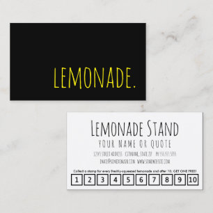 Fidelidade limonada. cartão de perfurador da lealdade