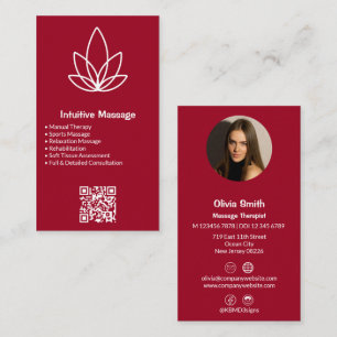 Fidelidade Logotipo e foto do Cartão de visita de Massagem Ve