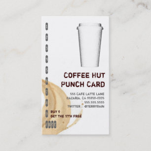 Fidelidade Mancha do café e para ir cartão de perfurador da