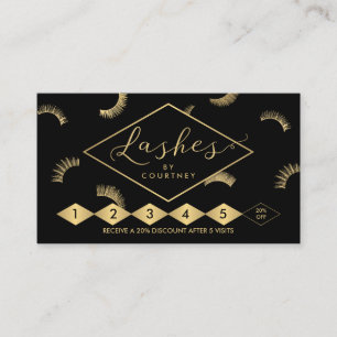 Fidelidade Muitos Lashes Lash Salon Black/Dourado Cartão de L