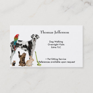 Fidelidade Pet Sitting Service Cartão de visita