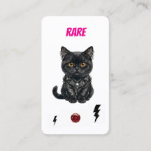 Raro Cartão de Colecionador de Gatos Punk - Black