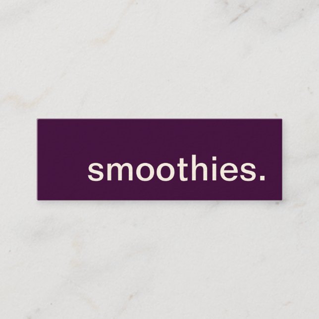 Fidelidade smoothies. cartão de perfurador da lealdade (Frente)
