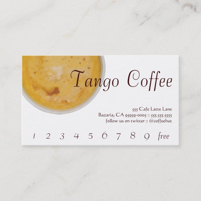 Fidelidade Tango Drink Punch / Cartão de Lealdade (Frente)