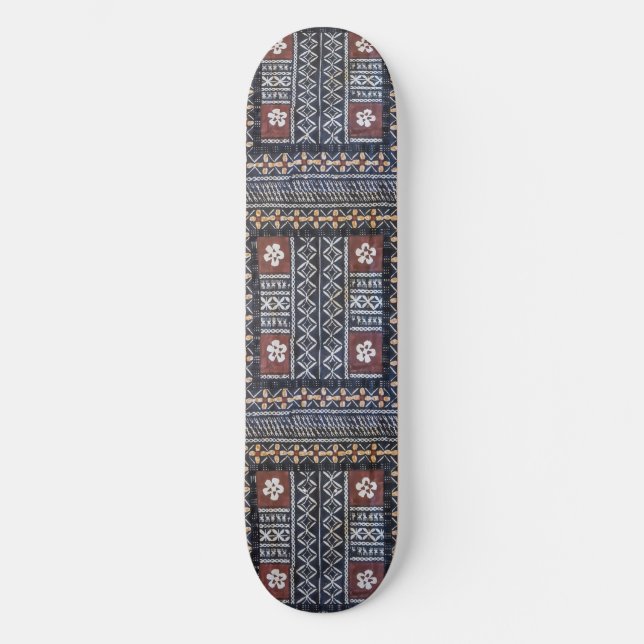 Fidji Tapa Clobal Tribal Impressão Skateboard (Frente)