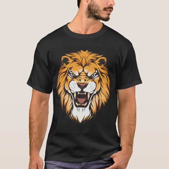 Fierce Roaring Lion Graphic T-Shirt (Frente)