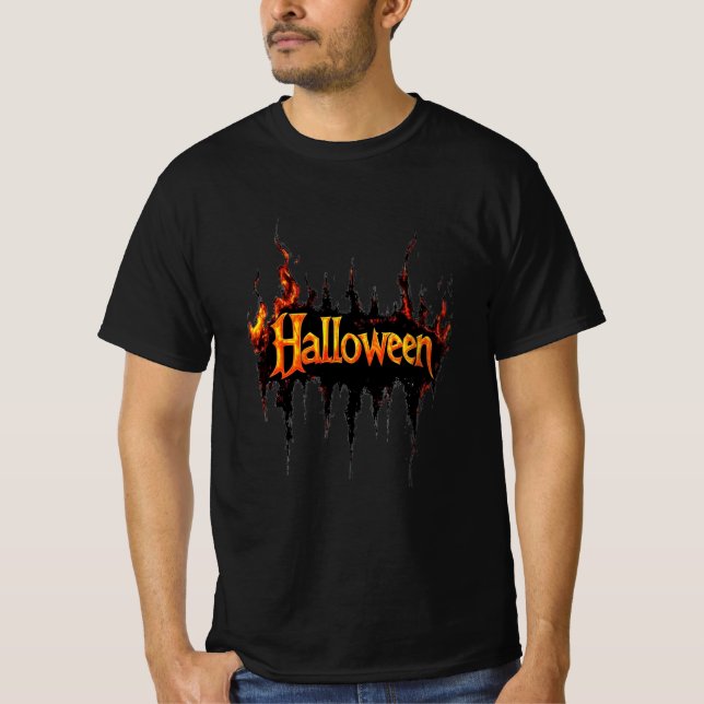 Fiery Halloween Horror Tee - t-shirt (Frente)
