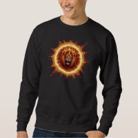 Fiery Lion Hoodie, Camiseta Molheta Gráfica de Fog