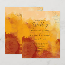 Fiery Orange Watercolor Abstrato Sunset Wedset