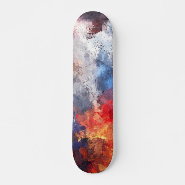 Fiery Sky Storm Abstract Skateboard (Frente)