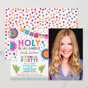 Fiesta aniversário de 40 anos Convite Santa Guacam