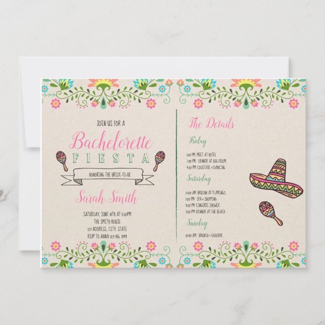 Fiesta bachelorette com convite da Itália (Frente)