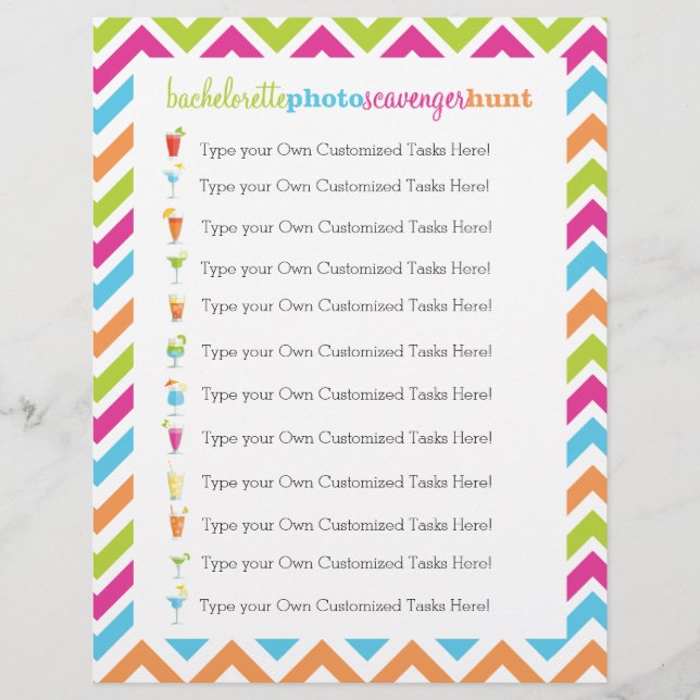Fiesta Bachelorette Photo Scavenger Hunt Game (Frente)