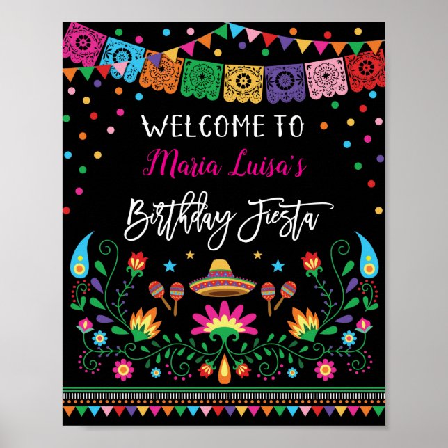 Fiesta Birthday Bem-vindo Poster Cinco de Mayo (Frente)