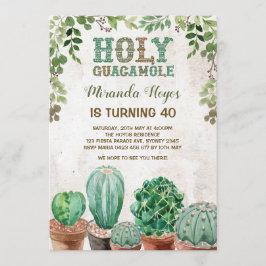 Fiesta Birthday Convite Rustic Cactus Succult