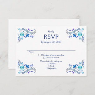 Fiesta Blue Wedding Quinceañera RSVP