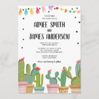 Fiesta Cactus - Convite Para Casamento Suculento M