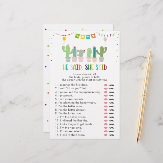 Fiesta Cactus Suculta Ele Disse Que Disse Jogo (Frente/Verso In Situ)