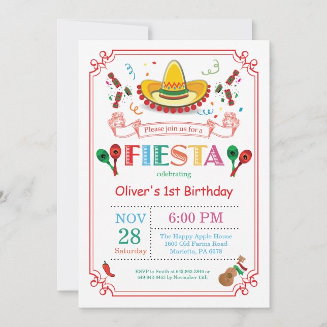 Fiesta Convite de aniversário Mexicano (Frente)