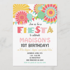 Fiesta Convite de aniversário mexicano rosa Dourad