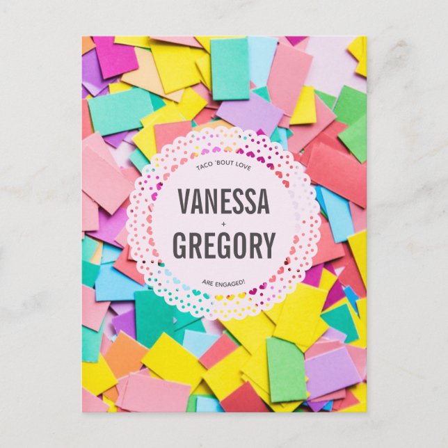 "Fiesta" - Convite para Festas de noivado planas (Frente)