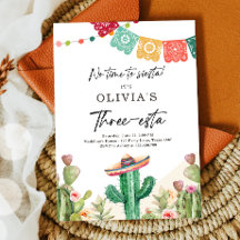 Fiesta Convite Três-Esta Birthday 3º México