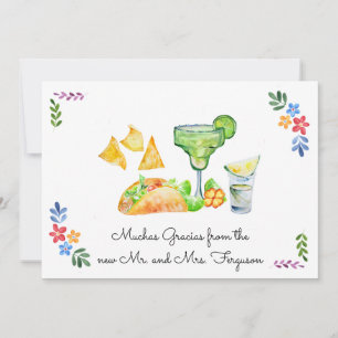 Fiesta de Casamento Cartão de Agradecimento Taco