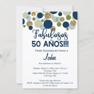 Fiesta sorpresa, convite de aniversário masculino.